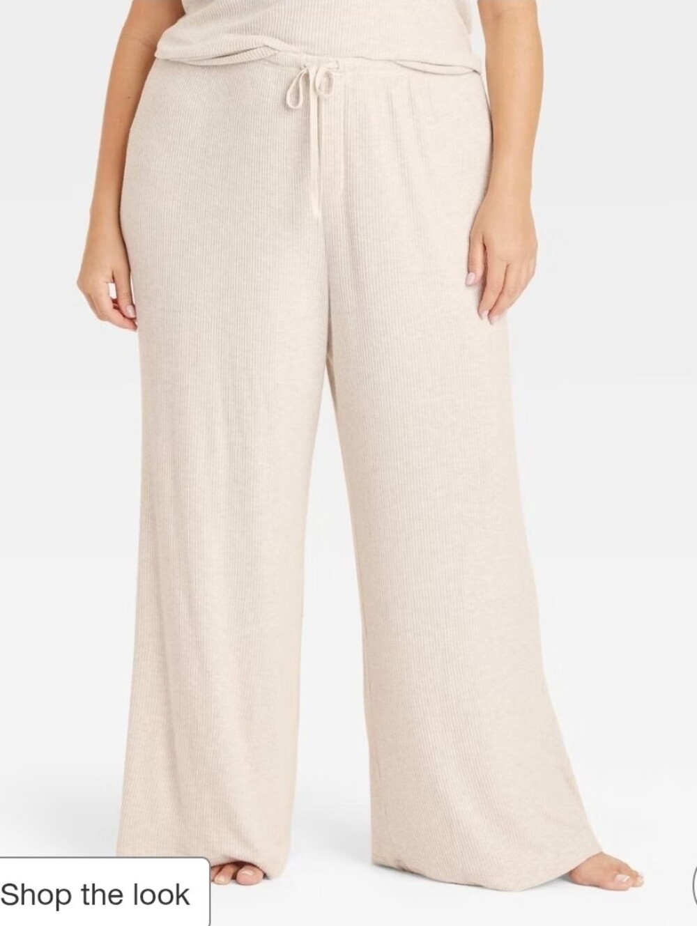0471x5 Auden Wide-Leg Knit Pants in Light Tan